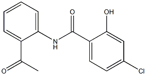 4-chloro-N-(2-acetylphenyl)-2-hydroxybenzamide 化学構造式