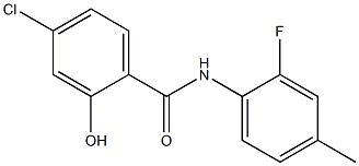 4-chloro-N-(2-fluoro-4-methylphenyl)-2-hydroxybenzamide 化学構造式