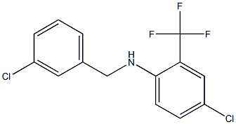 4-chloro-N-[(3-chlorophenyl)methyl]-2-(trifluoromethyl)aniline 化学構造式