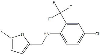 4-chloro-N-[(5-methylfuran-2-yl)methyl]-2-(trifluoromethyl)aniline 化学構造式