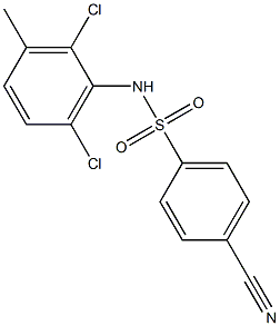 4-cyano-N-(2,6-dichloro-3-methylphenyl)benzene-1-sulfonamide Struktur