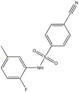 4-cyano-N-(2-fluoro-5-methylphenyl)benzene-1-sulfonamide Struktur