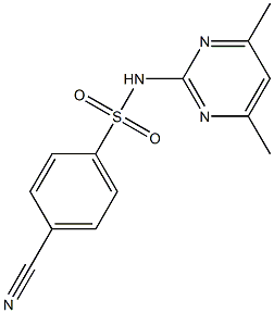 4-cyano-N-(4,6-dimethylpyrimidin-2-yl)benzene-1-sulfonamide Struktur