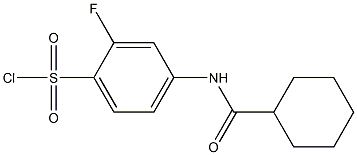 4-cyclohexaneamido-2-fluorobenzene-1-sulfonyl chloride Struktur