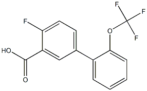 4-fluoro-2'-(trifluoromethoxy)-1,1'-biphenyl-3-carboxylic acid 化学構造式
