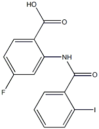 4-fluoro-2-[(2-iodobenzoyl)amino]benzoic acid 化学構造式