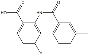 4-fluoro-2-[(3-methylbenzene)amido]benzoic acid,,结构式