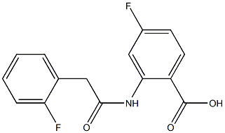 4-fluoro-2-{[(2-fluorophenyl)acetyl]amino}benzoic acid Struktur