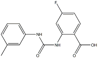 4-fluoro-2-{[(3-methylphenyl)carbamoyl]amino}benzoic acid 化学構造式