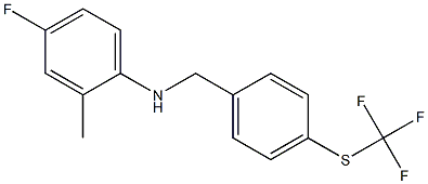 4-fluoro-2-methyl-N-({4-[(trifluoromethyl)sulfanyl]phenyl}methyl)aniline,,结构式