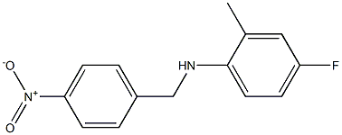 4-fluoro-2-methyl-N-[(4-nitrophenyl)methyl]aniline Struktur