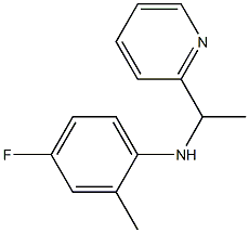 4-fluoro-2-methyl-N-[1-(pyridin-2-yl)ethyl]aniline Struktur