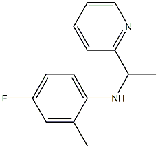 4-fluoro-2-methyl-N-[1-(pyridin-2-yl)ethyl]aniline,,结构式