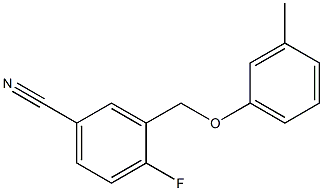 4-fluoro-3-(3-methylphenoxymethyl)benzonitrile 化学構造式