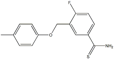 4-fluoro-3-(4-methylphenoxymethyl)benzene-1-carbothioamide Struktur