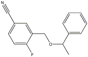 4-fluoro-3-[(1-phenylethoxy)methyl]benzonitrile Structure