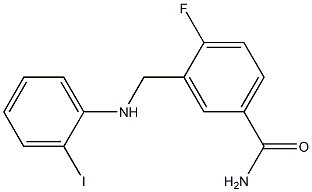 4-fluoro-3-{[(2-iodophenyl)amino]methyl}benzamide 结构式