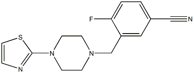 4-fluoro-3-{[4-(1,3-thiazol-2-yl)piperazin-1-yl]methyl}benzonitrile,,结构式