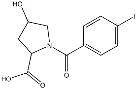 4-hydroxy-1-[(4-iodophenyl)carbonyl]pyrrolidine-2-carboxylic acid,,结构式