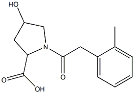 4-hydroxy-1-[2-(2-methylphenyl)acetyl]pyrrolidine-2-carboxylic acid Struktur