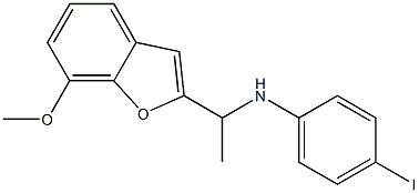 4-iodo-N-[1-(7-methoxy-1-benzofuran-2-yl)ethyl]aniline Struktur