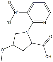 4-methoxy-1-(3-nitropyridin-2-yl)pyrrolidine-2-carboxylic acid 化学構造式