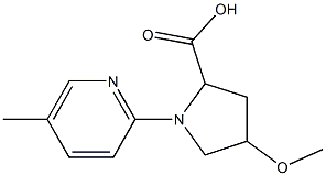 4-methoxy-1-(5-methylpyridin-2-yl)pyrrolidine-2-carboxylic acid Struktur