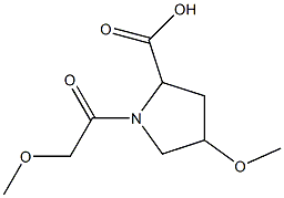 4-methoxy-1-(methoxyacetyl)pyrrolidine-2-carboxylic acid Structure
