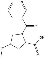4-methoxy-1-(pyridin-3-ylcarbonyl)pyrrolidine-2-carboxylic acid Structure