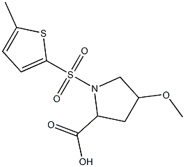 4-methoxy-1-[(5-methylthiophene-2-)sulfonyl]pyrrolidine-2-carboxylic acid Structure