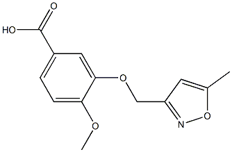 4-methoxy-3-[(5-methyl-1,2-oxazol-3-yl)methoxy]benzoic acid Struktur