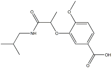 4-methoxy-3-{1-[(2-methylpropyl)carbamoyl]ethoxy}benzoic acid 化学構造式