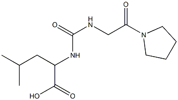 4-methyl-2-({[(2-oxo-2-pyrrolidin-1-ylethyl)amino]carbonyl}amino)pentanoic acid,,结构式