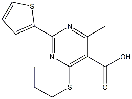 4-methyl-6-(propylthio)-2-thien-2-ylpyrimidine-5-carboxylic acid,,结构式