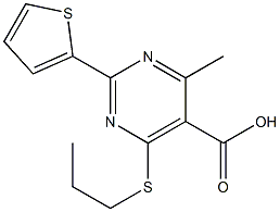 4-methyl-6-(propylthio)-2-thien-2-ylpyrimidine-5-carboxylic acid Structure