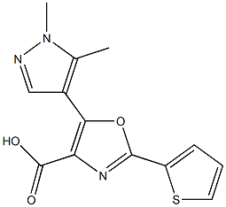 5-(1,5-dimethyl-1H-pyrazol-4-yl)-2-(thiophen-2-yl)-1,3-oxazole-4-carboxylic acid|