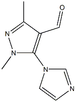 5-(1H-imidazol-1-yl)-1,3-dimethyl-1H-pyrazole-4-carbaldehyde,,结构式