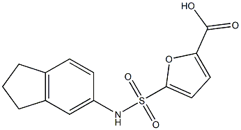 5-(2,3-dihydro-1H-inden-5-ylsulfamoyl)furan-2-carboxylic acid,,结构式