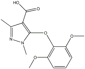 5-(2,6-dimethoxyphenoxy)-1,3-dimethyl-1H-pyrazole-4-carboxylic acid 结构式