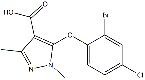 5-(2-bromo-4-chlorophenoxy)-1,3-dimethyl-1H-pyrazole-4-carboxylic acid Structure