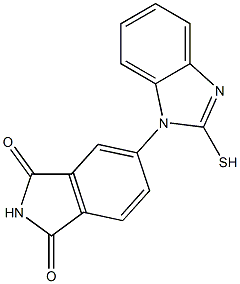 5-(2-sulfanyl-1H-1,3-benzodiazol-1-yl)-2,3-dihydro-1H-isoindole-1,3-dione 化学構造式