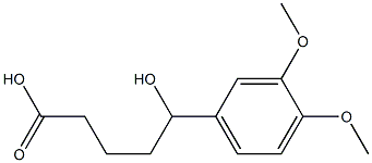 5-(3,4-dimethoxyphenyl)-5-hydroxypentanoic acid 化学構造式