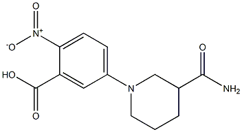 5-(3-carbamoylpiperidin-1-yl)-2-nitrobenzoic acid 化学構造式