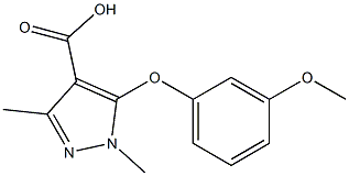 5-(3-methoxyphenoxy)-1,3-dimethyl-1H-pyrazole-4-carboxylic acid Struktur