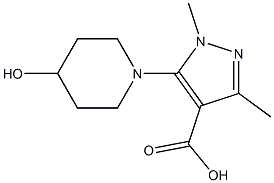 5-(4-hydroxypiperidin-1-yl)-1,3-dimethyl-1H-pyrazole-4-carboxylic acid Structure