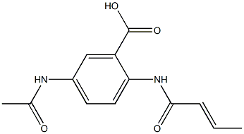 5-(acetylamino)-2-[(2E)-but-2-enoylamino]benzoic acid Struktur