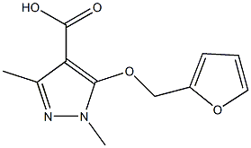 5-(furan-2-ylmethoxy)-1,3-dimethyl-1H-pyrazole-4-carboxylic acid Struktur