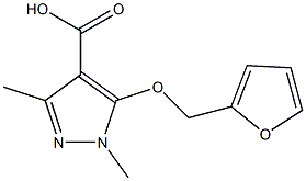 5-(furan-2-ylmethoxy)-1,3-dimethyl-1H-pyrazole-4-carboxylic acid 结构式