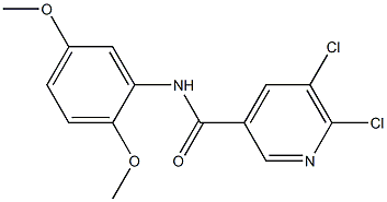 5,6-dichloro-N-(2,5-dimethoxyphenyl)pyridine-3-carboxamide,,结构式