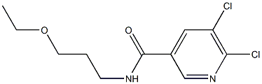 5,6-dichloro-N-(3-ethoxypropyl)pyridine-3-carboxamide,,结构式